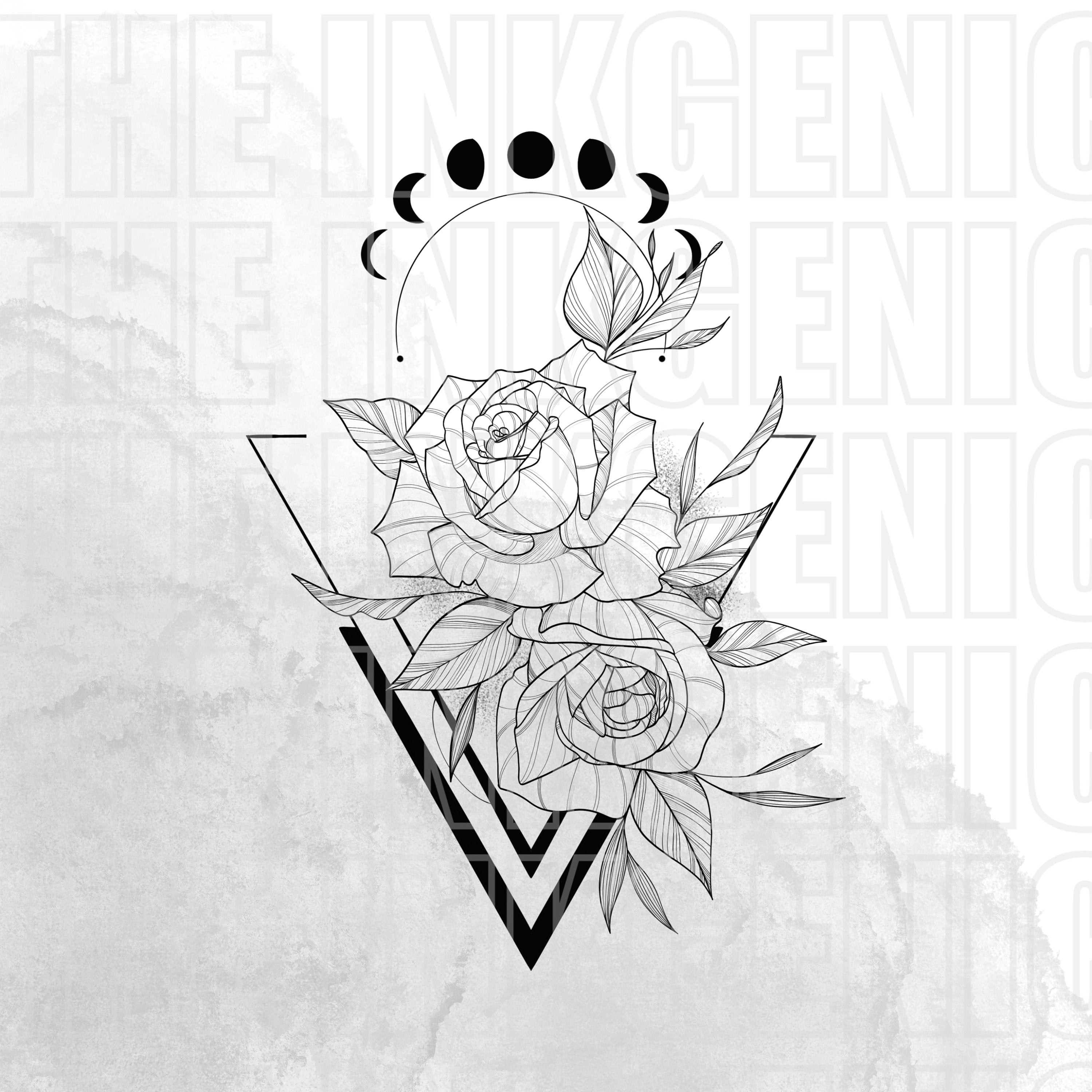 Floral geometric tattoo stock vector. Illustration of diamond - 81005021